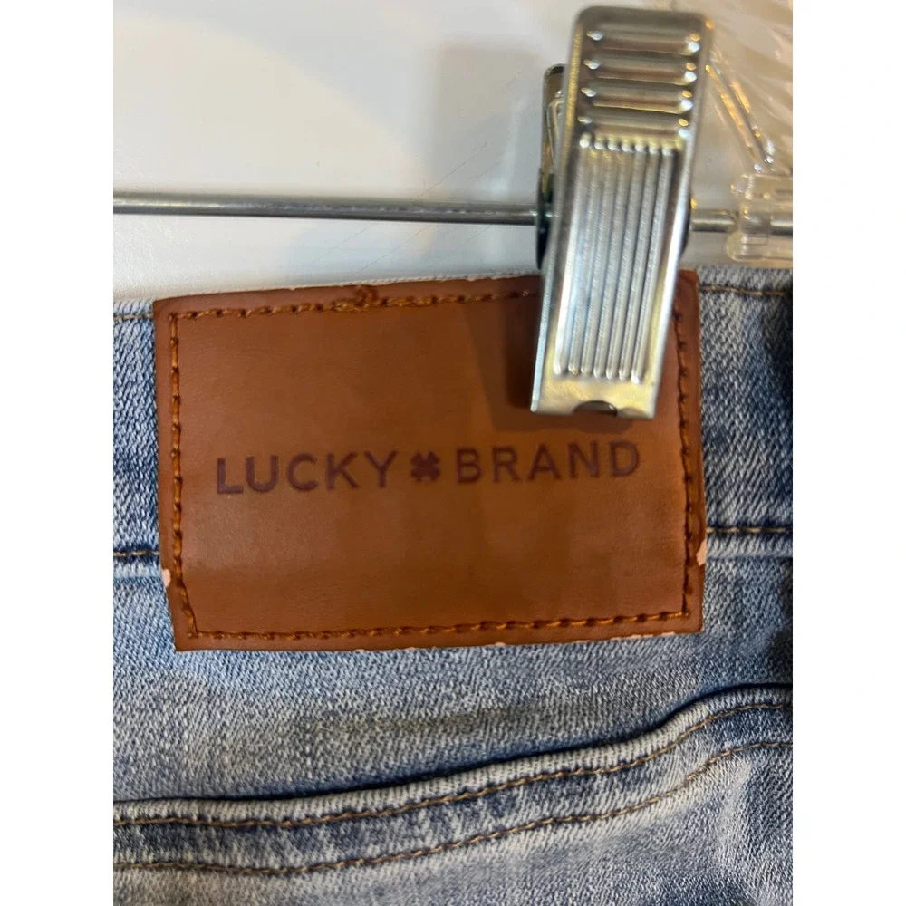 Lucky‎ Brand Womens Denim Shorts Raw Hem Medium Wash Blue Size 14/32
